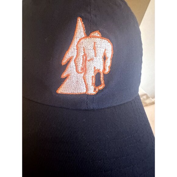Squatch Bikes & Brews Bigfoot Embroidered Navy Flexfit Hat S-M Brevard - Picture 2 of 6